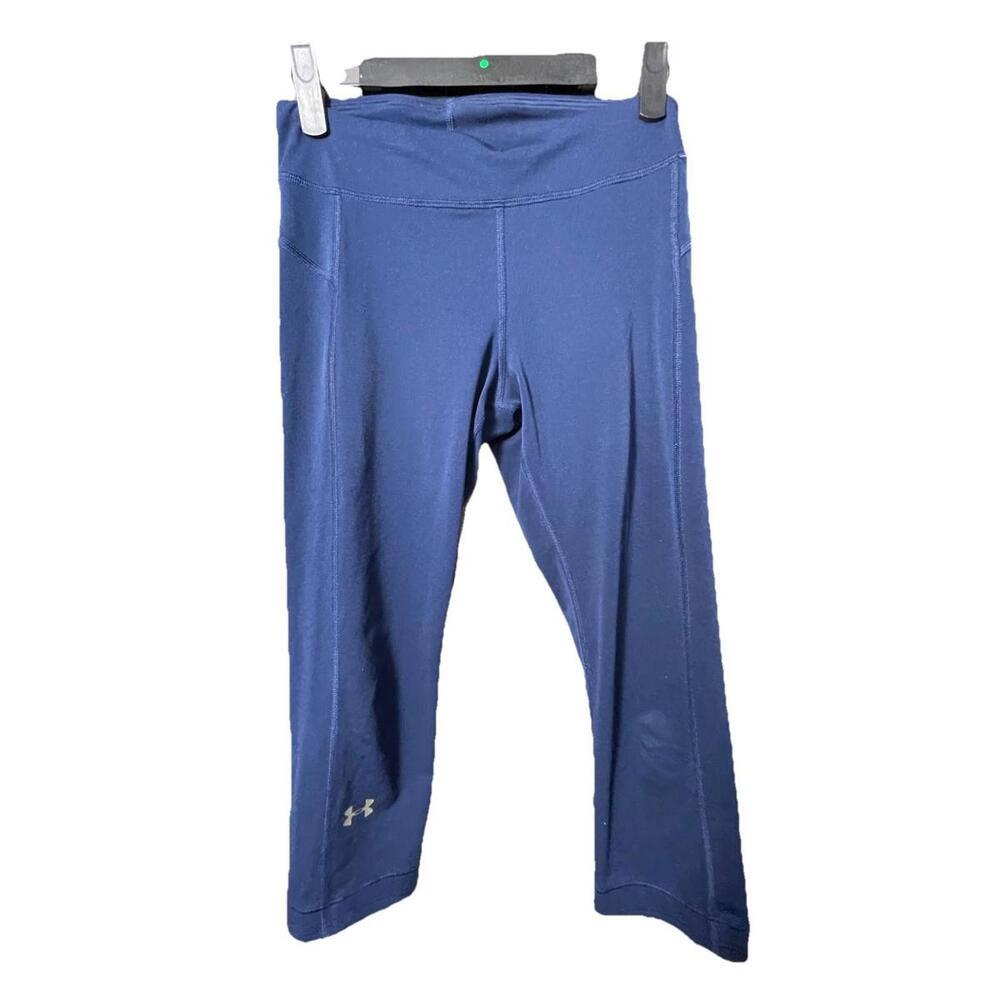 Under Armour Leggings Womens Small Blue HeatGear Compression Capri Active